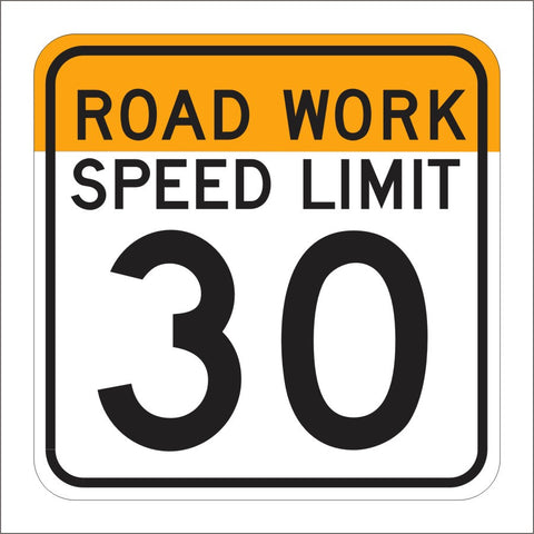 C17 (CA) FRONT ROAD WORK SPEED LIMIT SIGN