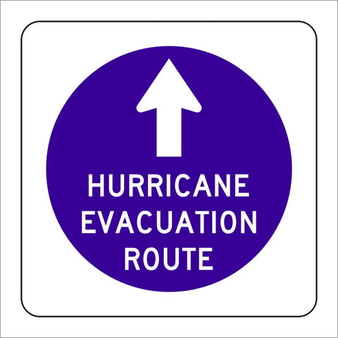 EM1 HURRICAN EVACUATION ROUTE SIGN