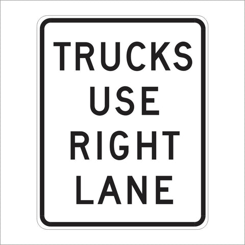 R4-5 TRUCKS USE RIGHT LANE SIGN