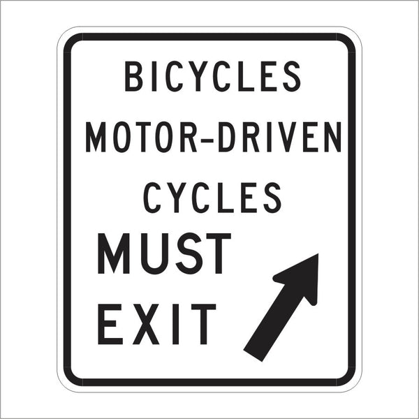 R44B (CA) BICYCLES MOTOR-DRIVEN CYCLES MUST EXIT SIGN – Main