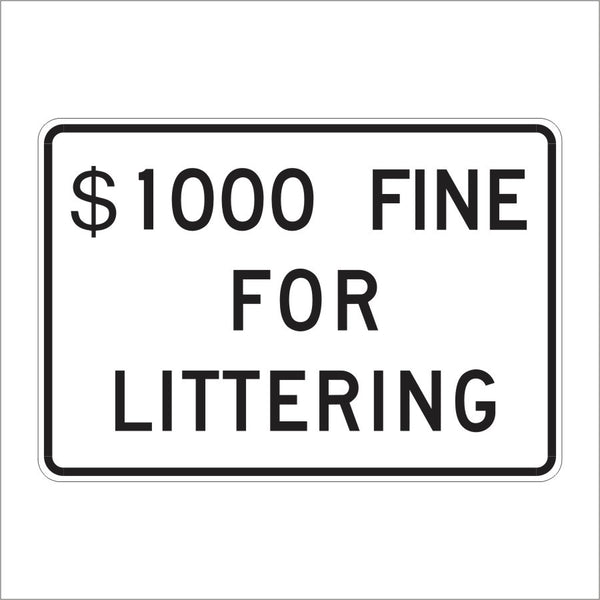 Littering Fine Sign