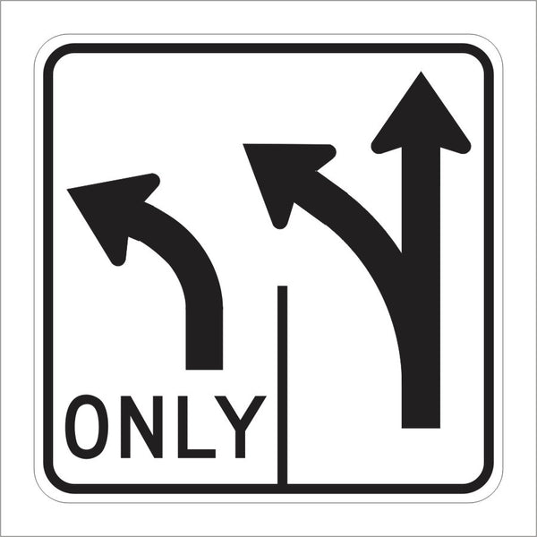 看板 No.1 R61-1 (CA) DOUBLE LANE CONTROL LEFT TURN ONLY (SYMBOL) SIGN – Main