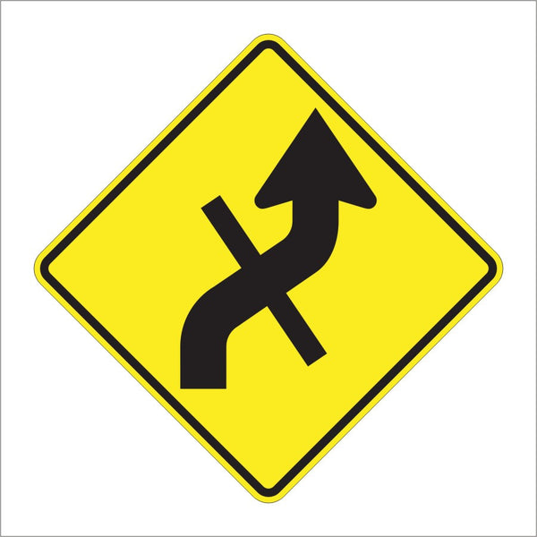 W1-10E COMBINATION HORIZONTAL ALIGNMENT (REVERSE CURVE)/CROSS SIGN