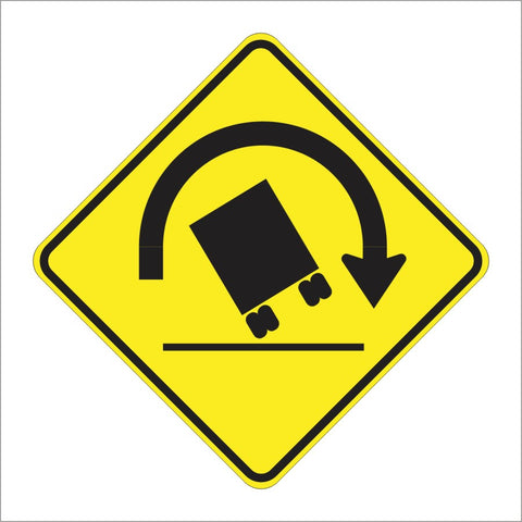 W1-13 TRUCK ROLLOVER SIGN