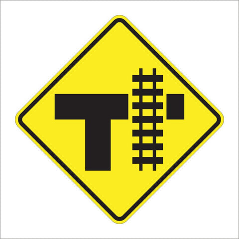 W10-4 PARALLEL RAILROAD CROSSING (T) SIGN