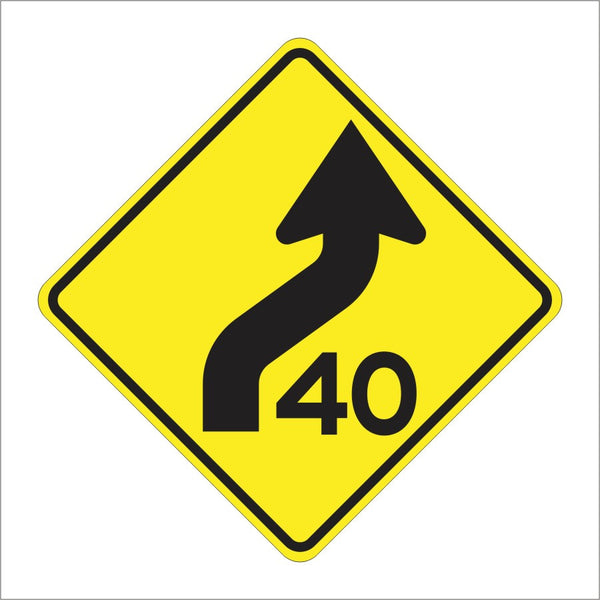 W4-18 (CA) COMBINATION CURVE WITH ADVISORY SPEED SIGN – Main