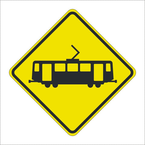 W82 (CA) LIGHT RAIL/TRANSIT CROSSING SYMBOL SIGN