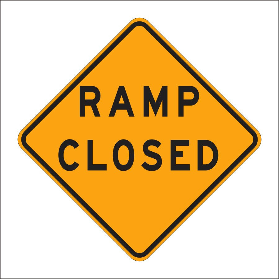 USA CLOSED看板 Center Lane Closed Ahead Sign - Save 10% Instantly