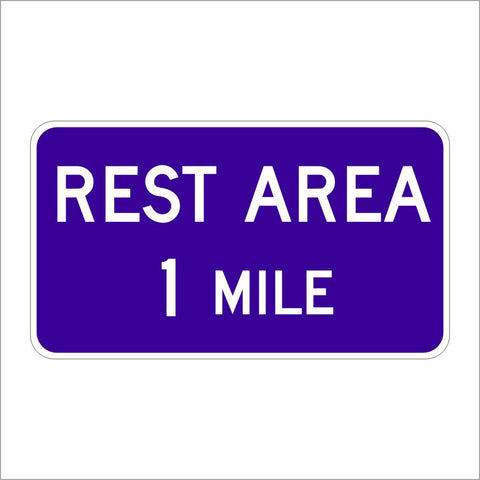 D5-1 REST AREA SPECIFY MILE SIGN