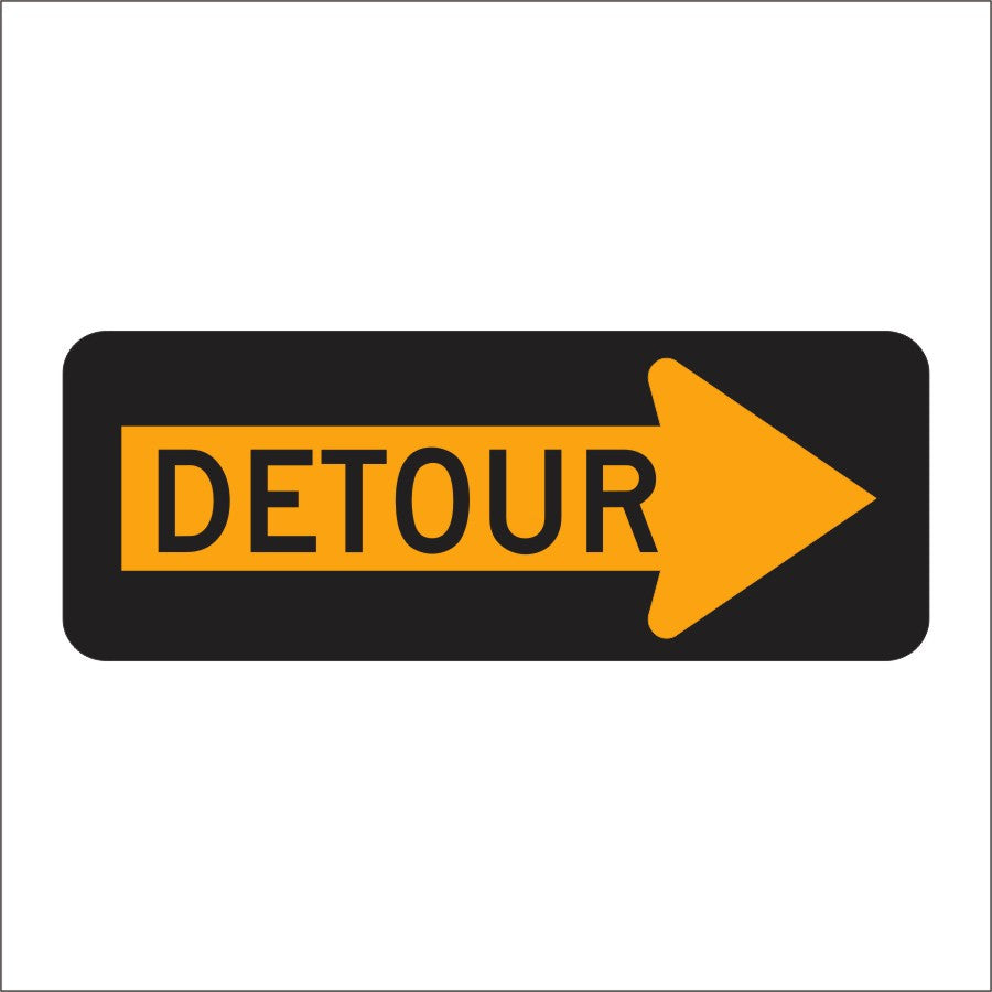 USA標識看板　DETOUR Detour with Left Turn Arrow Traffic Sign 30 inch x 24 inch