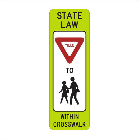 R1-6B IN STREET PEDS CROSSING SIGN