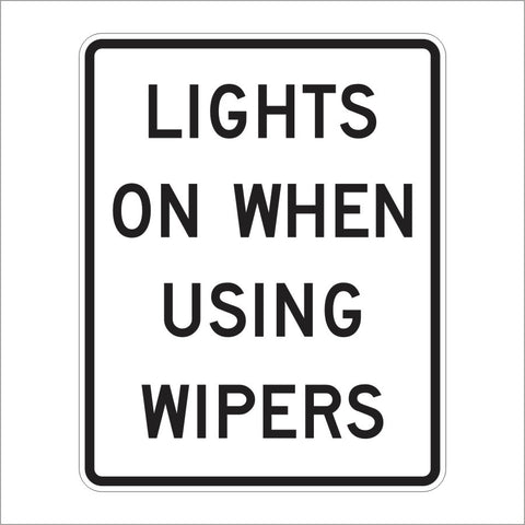 R16-5 LIGHTS ON WHEN USING WIPERS SIGN