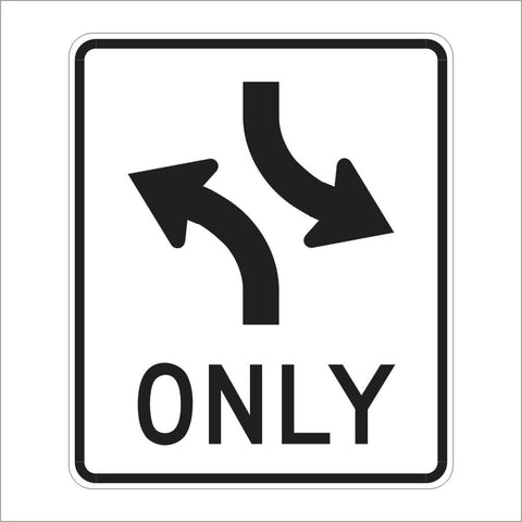 R3-9A TWO WAY LEFT TURN LANE SIGN