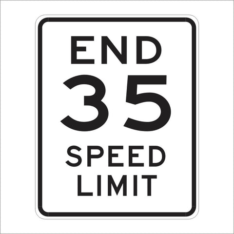 Ca R35 Sign R3-CA END 35 SPEED LIMIT SIGN – Main Street Signs, Athaco Inc.