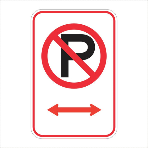 R30E (CA) NO PARKING (ARROW SYMBOL) SIGN