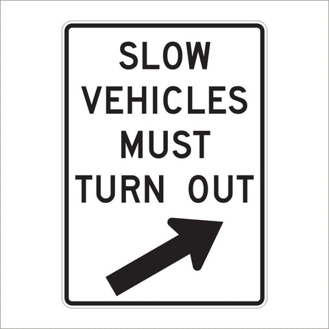 R4-14 SLOW VEHICLES MUST TURN OUT SIGN