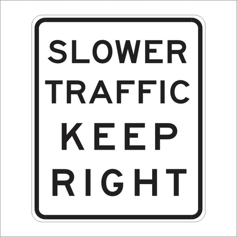 R3-4 SLOWER TRAFFIC KEEP RIGHT SIGN