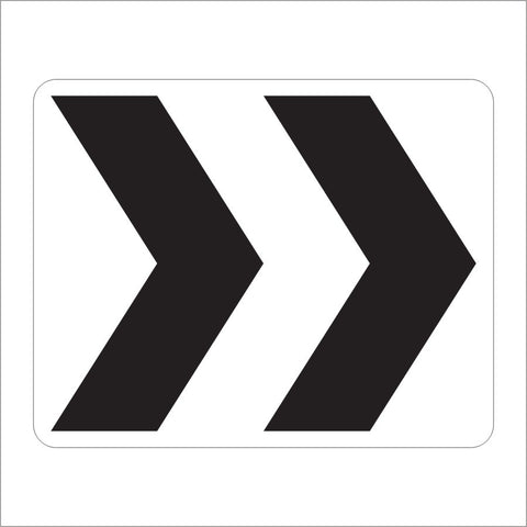 R6-4 ROUNDABOUT DIRECTONAL (2CHEVRONS) SIGN