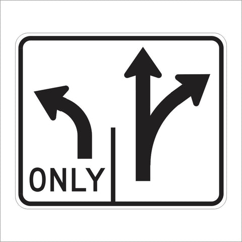 R61-5 (CA) DOUBLE LANE CONTROL LEFT AND RIGHT TURN (SYMBOL) SIGN