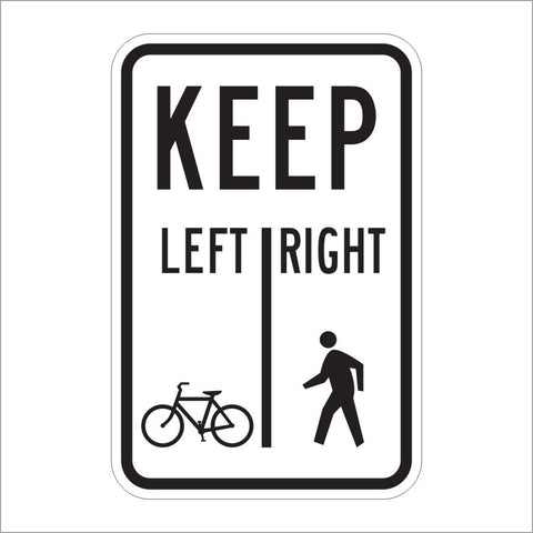 R9-7 SHARED- USE PATH RESTRICTION (BIKES LEFT/ PEDS RIGHT) SIGN
