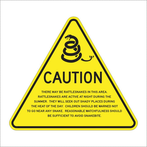S26 (CA) RATTLESNAKES CAUTION SIGN