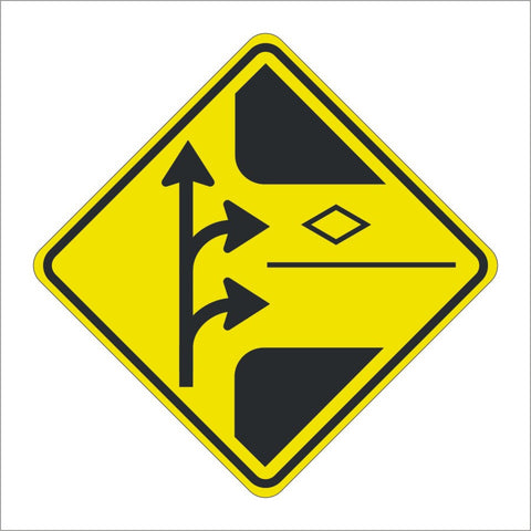 SW54-1(CA) HOV LANE SELECTION LEFT OR RIGHT AND VERTICAL ARROW SIGN