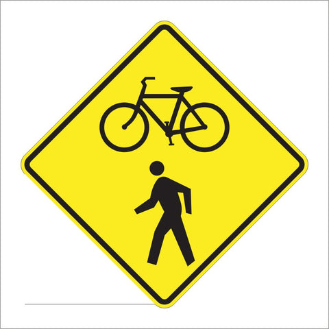 W11-15 COMBINATION BIKE AND PED CROSSING SIGN