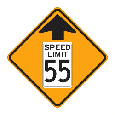 W3-5 SPEED REDUCTION AHEAD SIGN