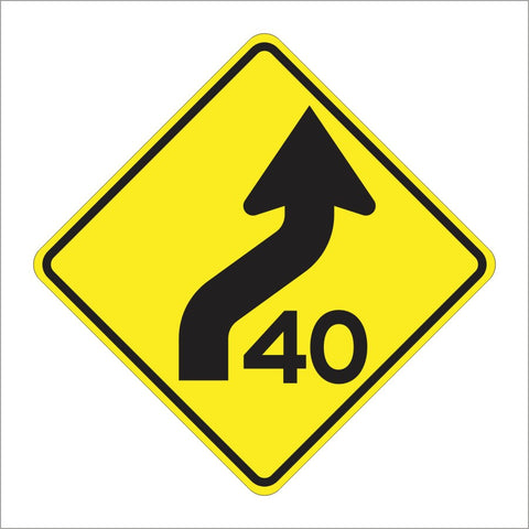 W4-18 (CA) COMBINATION CURVE WITH ADVISORY SPEED SIGN