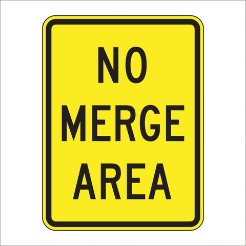 W4-5P NO MERGE AREA SIGN