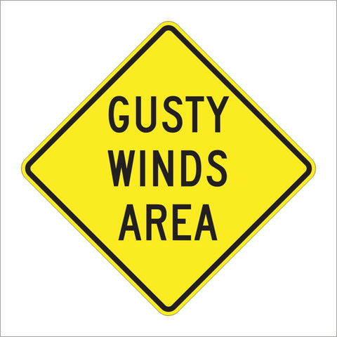 W8-21 GUSTY WINDS AREA SIGN