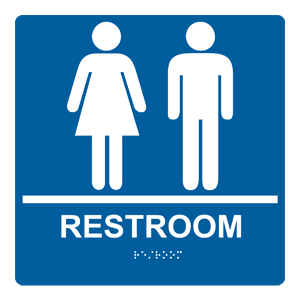 8" x 8" Unisex Restroom Wall Sign